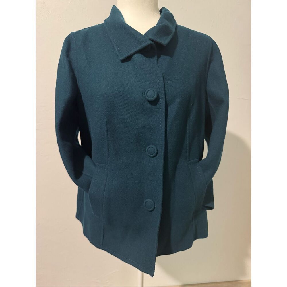 Talbots 100% Wool Blazer Jacket Large Button Fron… - image 5